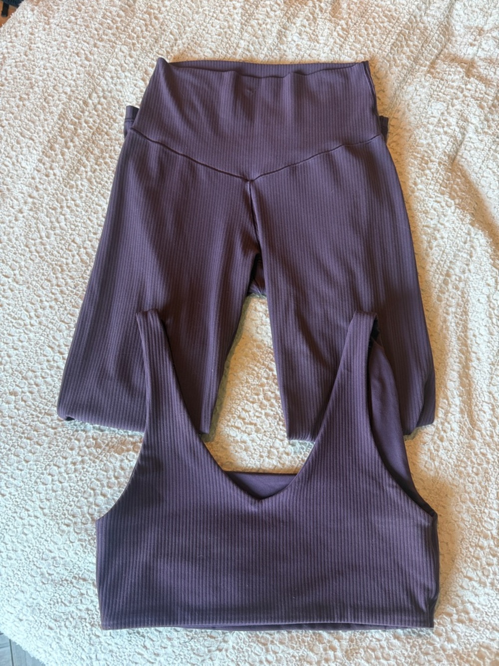 Aerie Ribbed Leggings and Crop Tank Set small